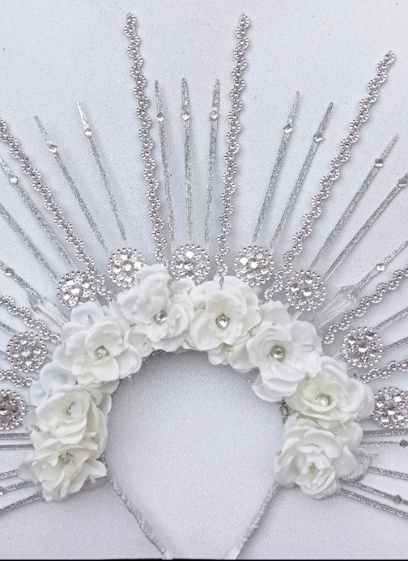 Vincha desflecada con flores