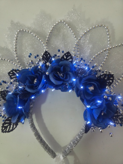 Vincha flores con perlas