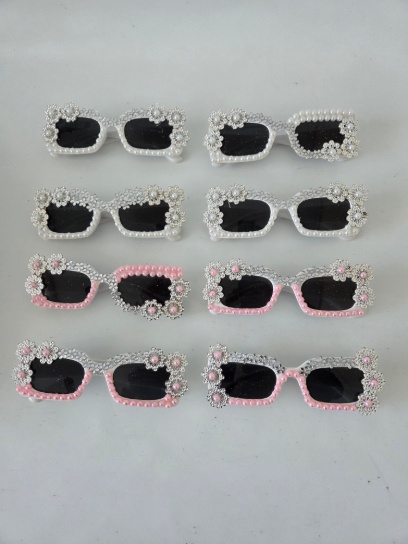 Lentes flores y perlas