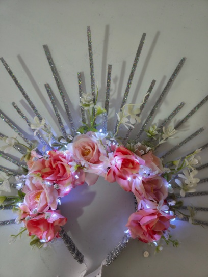 Vincha desflecada con flores