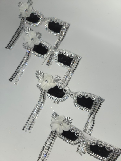 Lentes tiras strass con flor