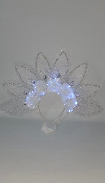 Vincha con flores y perlas