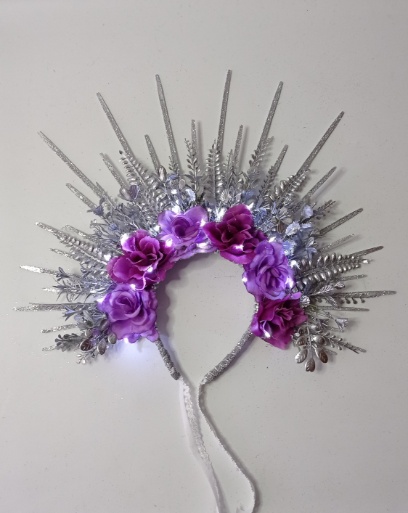 Vincha desflecada con flores