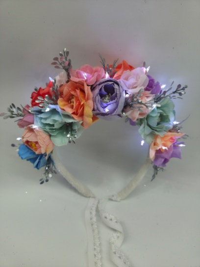 Vincha de flores multicolor