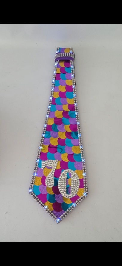 Corbata multicolor bordada