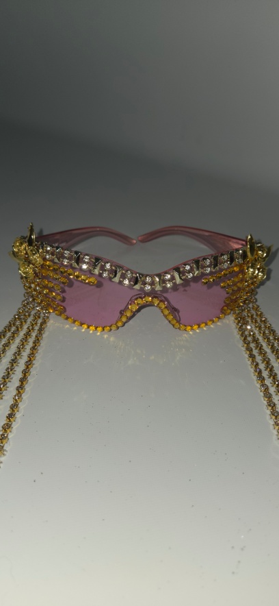 Lentes premium rosa con strass