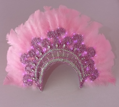 Vincha tocado bordada con plumas