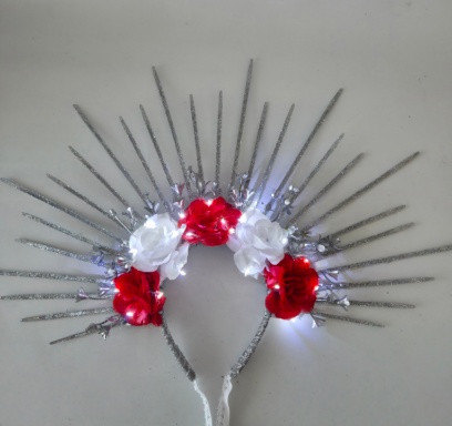 Vincha desflecada con flores