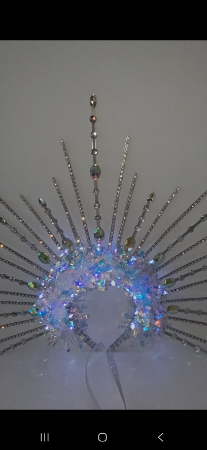 Vincha desflecada grande irisdiecente