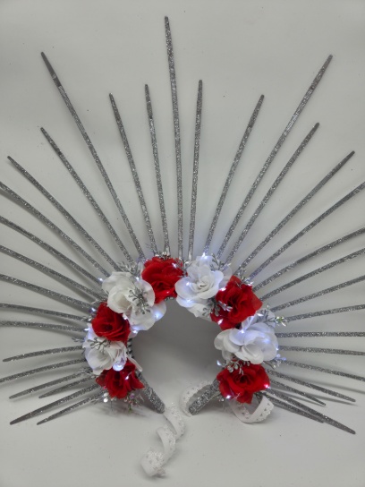 Vincha desflecada con flores